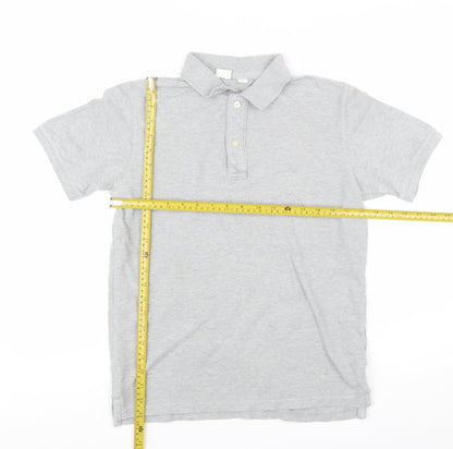 GAP Kids Boys Grey Polo Shirt 13-14 Years Short Sleeve Cotton Blend