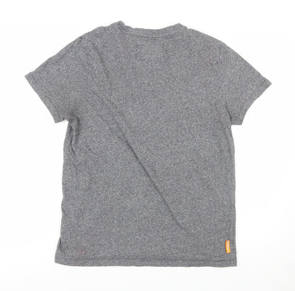 Superdry Womens Grey XL V-Neck Basic Cotton T-Shirt