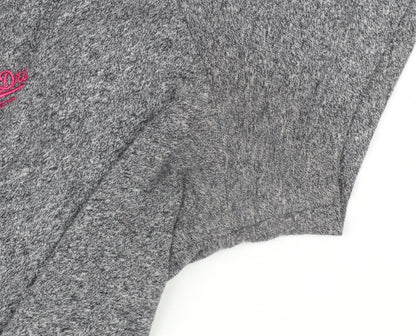 Superdry Womens Grey XL V-Neck Basic Cotton T-Shirt