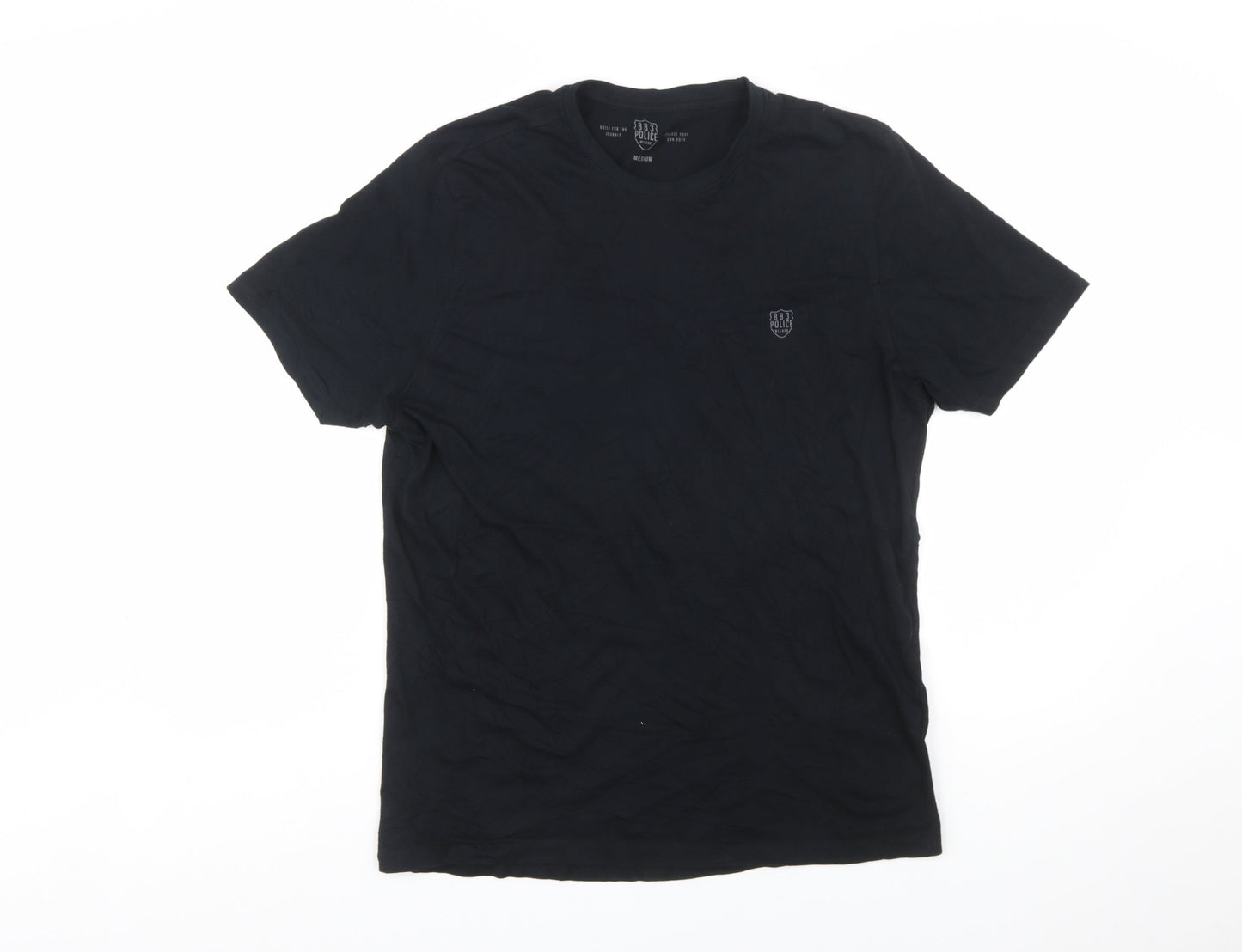 883 Police Men's Black Short Sleeve Crew Neck Cotton T-Shirt Medium