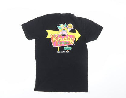 The Simpsons Men's Black Krusty Burger Graphic T-Shirt Size S