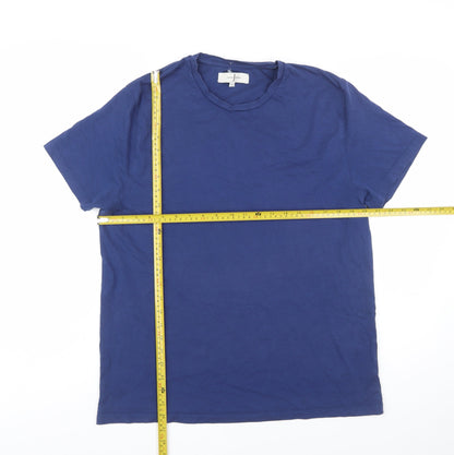 Jasper Conran Men's Blue Cotton Crew Neck T-Shirt Size L