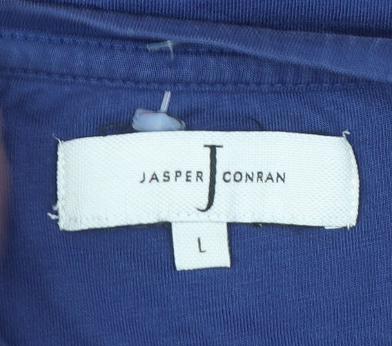 Jasper Conran Men's Blue Cotton Crew Neck T-Shirt Size L