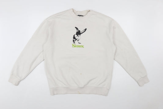 DreamWorks Shrek White Sweatshirt Women's M Printed Donkey Graphic