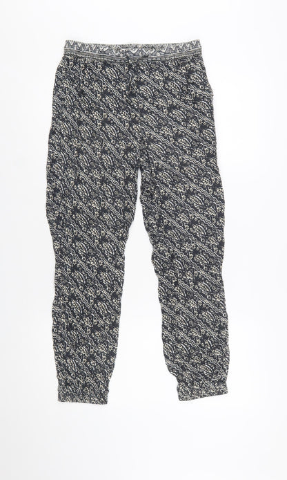 FatFace Women's Black Geometric Print Harem Trousers Size 10