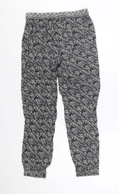 FatFace Women's Black Geometric Print Harem Trousers Size 10