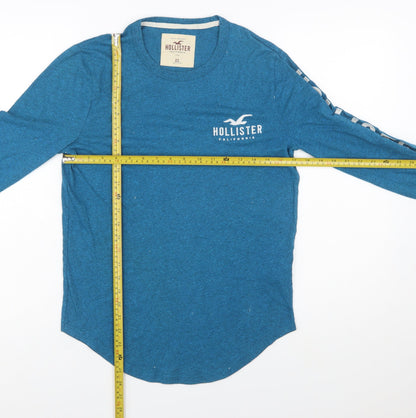 Hollister Women Blue XS Long Sleeve Crew Neck Jersey T-Shirt