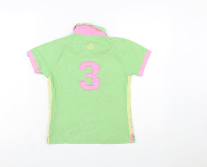 Joules Women’s Green Polo Shirt Size 8 Cotton Short Sleeve Top