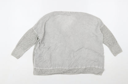 Mint Velvet Women’s Grey Linen V-Neck Button Cardigan Size 10