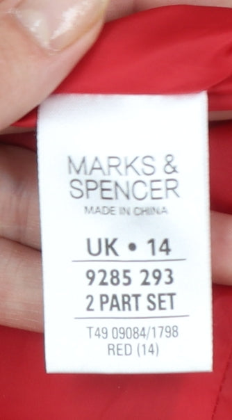 Marks and Spencer Women's Red Belted Parka Jacket UK 14