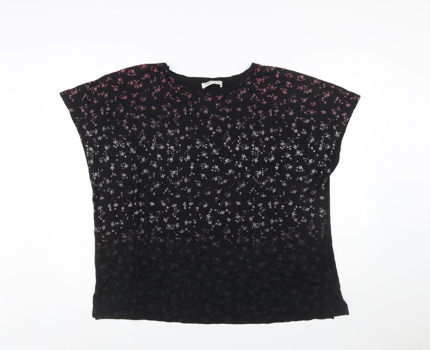 Marks and Spencer Women's Black Floral Modal Cotton T-Shirt Size 20
