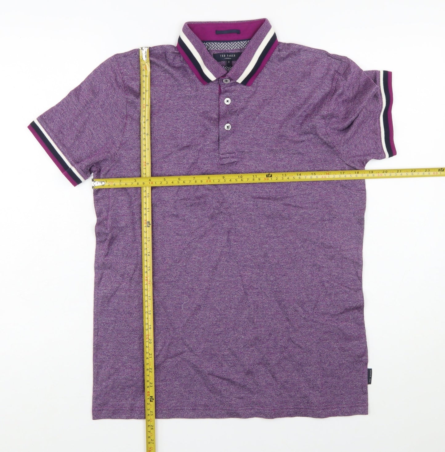 Ted Baker Men's Purple Cotton Short Sleeve Polo Shirt Size M