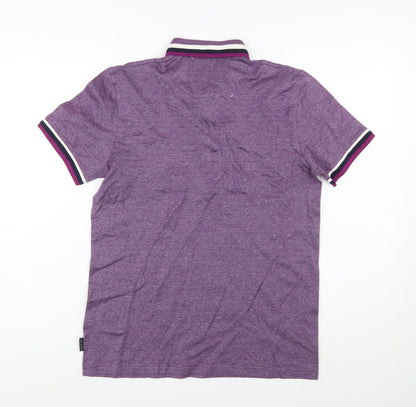 Ted Baker Men's Purple Cotton Short Sleeve Polo Shirt Size M