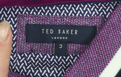 Ted Baker Men's Purple Cotton Short Sleeve Polo Shirt Size M