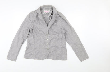 Marks and Spencer Per Una Grey Linen Blend Blazer Womens Size 16
