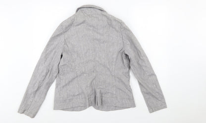 Marks and Spencer Per Una Grey Linen Blend Blazer Womens Size 16