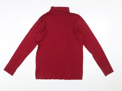 Cotton Traders Women’s Red Roll Neck Long Sleeve T-Shirt Size L