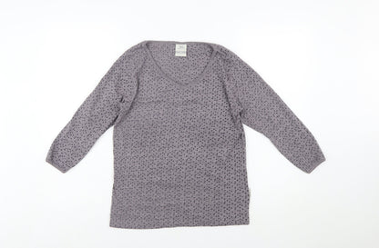 Trespass Womens Grey Polka Dot V-Neck 3/4 Sleeve Cotton Blend Top M
