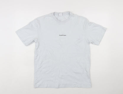 Zara Women White Cotton Short Sleeve Basic T-Shirt Size S