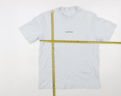 Zara Women White Cotton Short Sleeve Basic T-Shirt Size S