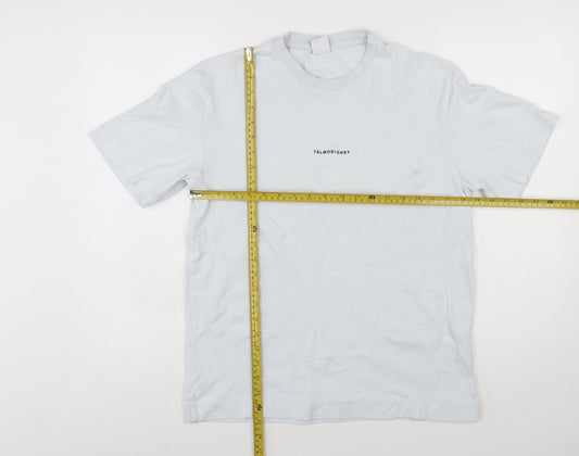Zara Women White Cotton Short Sleeve Basic T-Shirt Size S