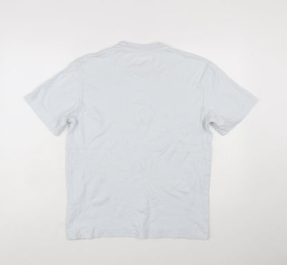 Zara Women White Cotton Short Sleeve Basic T-Shirt Size S