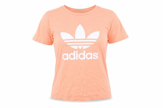 Front view of Adidas women’s coral t-shirt medium short sleeve crew neck casual top