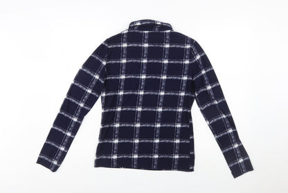 Pebble Bay Women’s Blue Check Roll Neck Long Sleeve Top Size 12