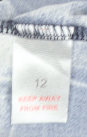 Pebble Bay Women’s Blue Check Roll Neck Long Sleeve Top Size 12