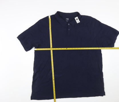 Dunnes Stores Men's Dark Navy Regular Fit Cotton Polo Shirt XXXL