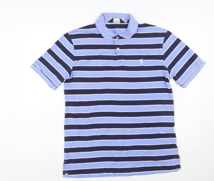 Ralph Lauren Polo Golf Men’s Blue Striped Cotton Polo Shirt M