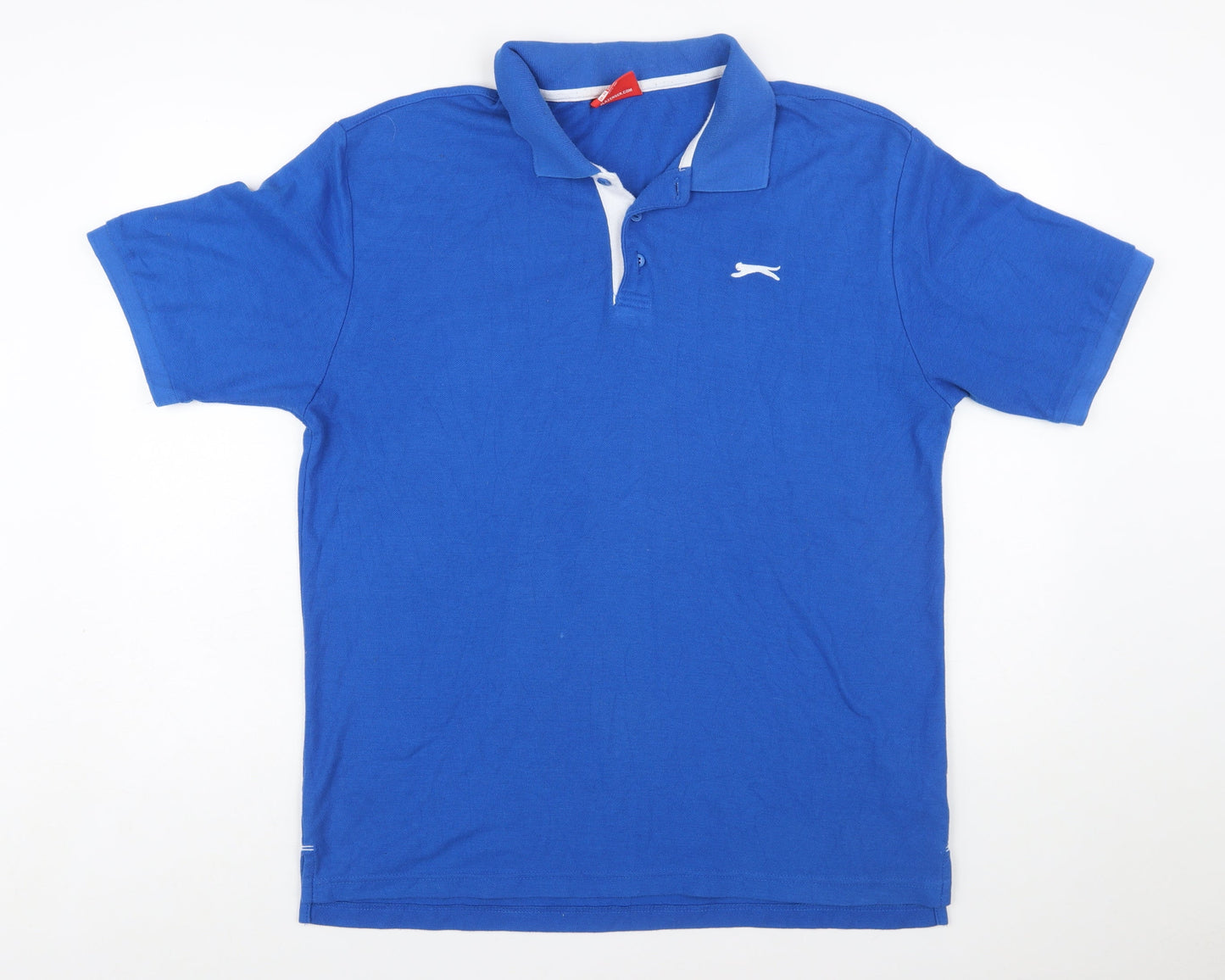 Slazenger Men’s Blue XL Cotton Polo Shirt Short Sleeve
