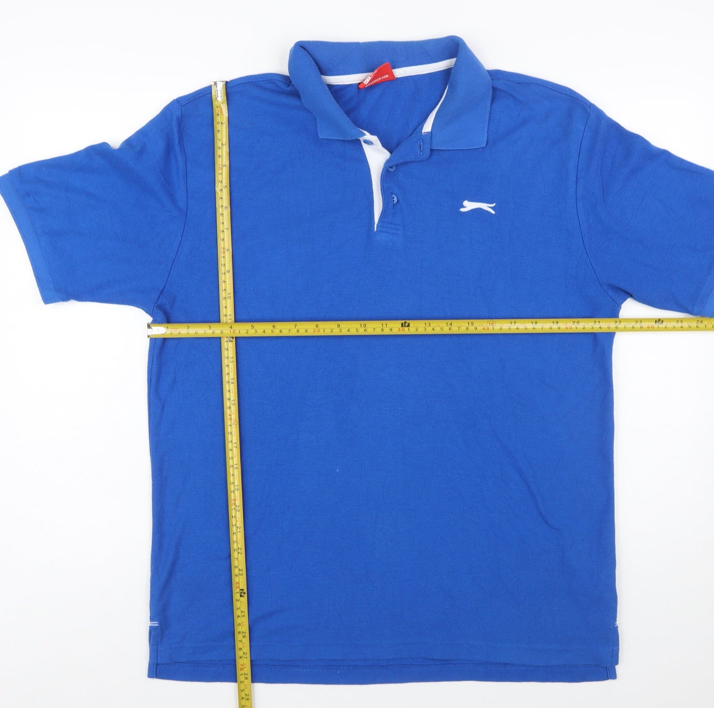 Slazenger Men’s Blue XL Cotton Polo Shirt Short Sleeve