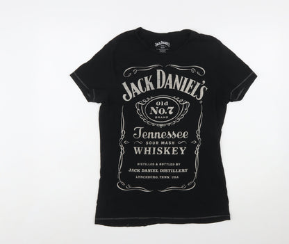 Jack Daniel's Women's Black Cotton T-Shirt M Short Sleeve Graphic Tee