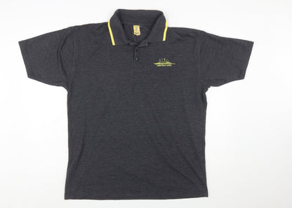 Millennium Experience Men’s Grey Polo Shirt Large Embroidered Logo Vintage