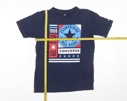 Converse Boys Blue Logo Graphic T-Shirt 12-13 Years Casual Cotton Top