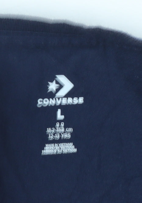 Converse Boys Blue Logo Graphic T-Shirt 12-13 Years Casual Cotton Top
