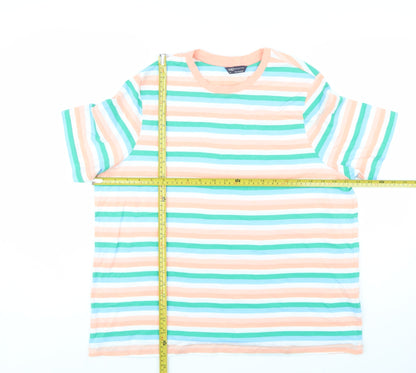Marks and Spencer Womens Multicoloured Striped Cotton T-Shirt Size 20
