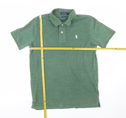 Ralph Lauren Men's Green Custom Fit Polo Shirt Size L