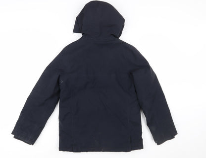 Joules Boys Blue Hooded Parka Coat 11 Years Lined Winter Jacket