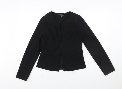 Lipsy Women Black Size 8 Tailored Open Front Suit Jacket