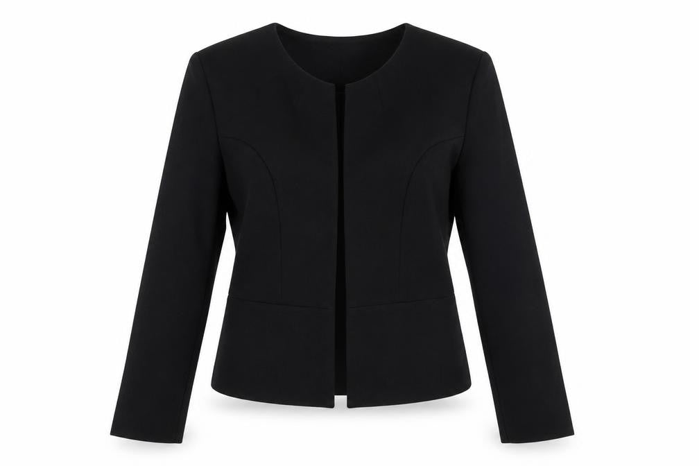 Lipsy Women Black Size 8 Tailored Open Front Suit Jacket