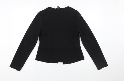 Lipsy Women Black Size 8 Tailored Open Front Suit Jacket