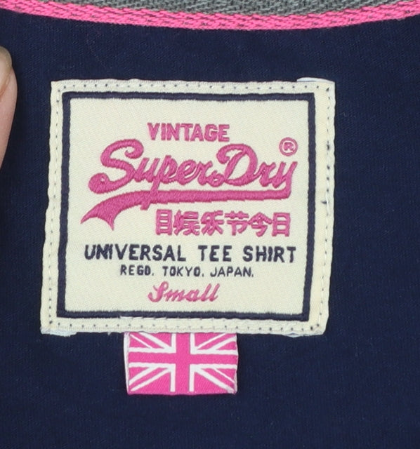 Superdry Womens Blue Graphic Slim Fit T-Shirt Size S