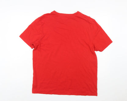 F&F Men's Red Cymru Rugby Team Graphic T-Shirt Size L