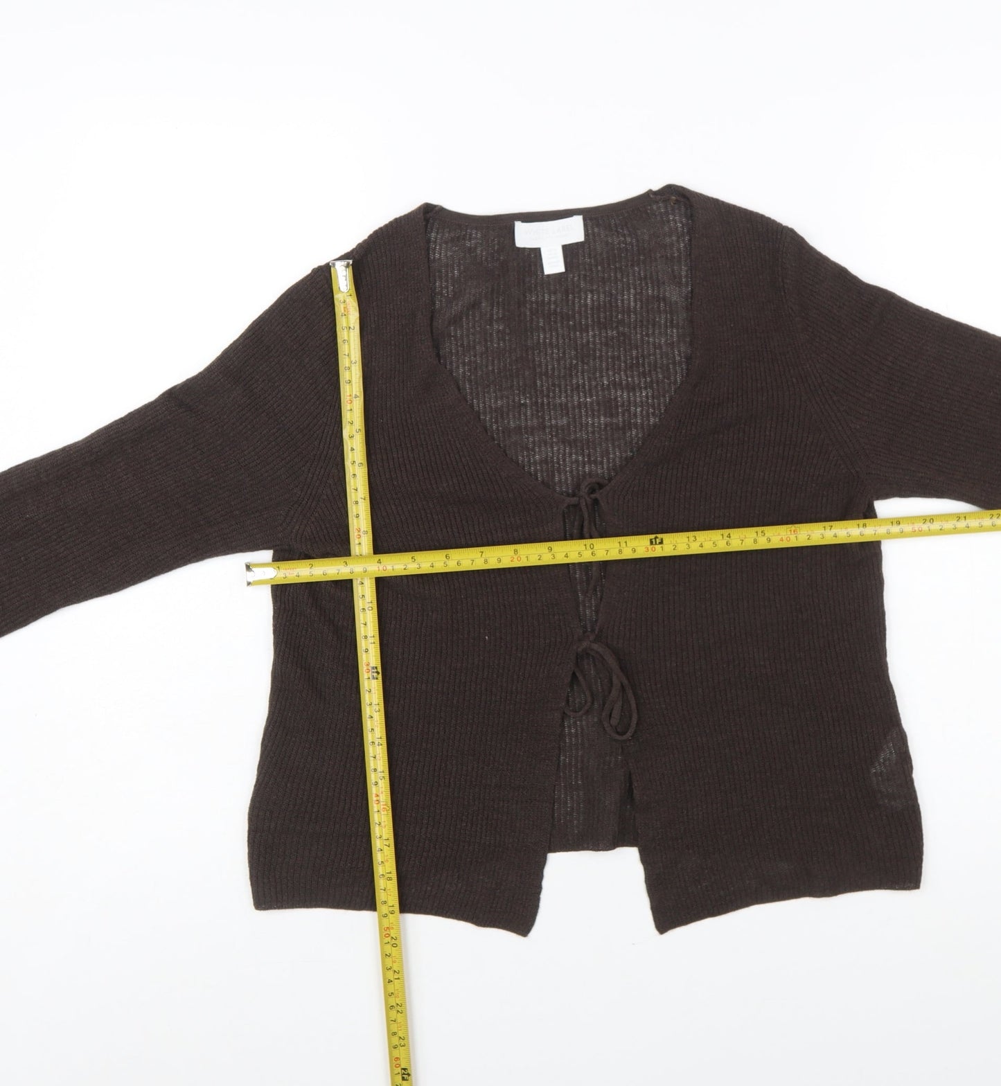 The White Company Women's Brown Linen Blend Cardigan M