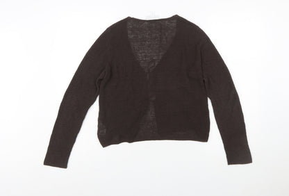 The White Company Women's Brown Linen Blend Cardigan M