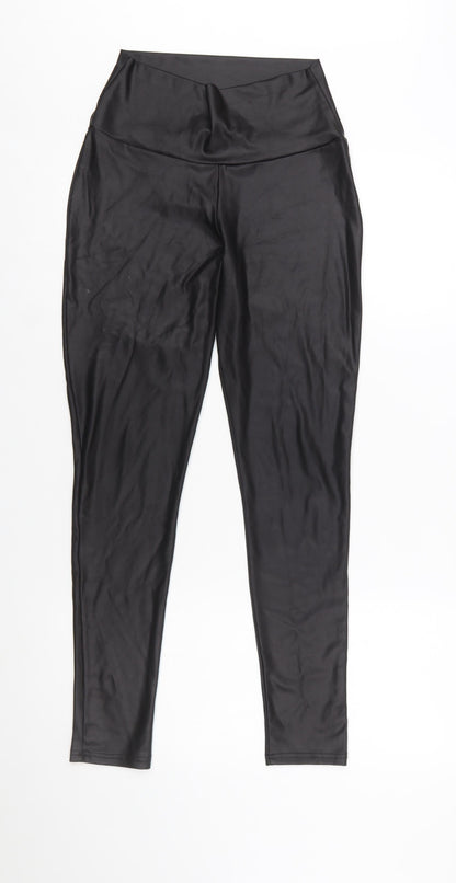 Mint Velvet Women Black Medium High Rise Polyester Leggings