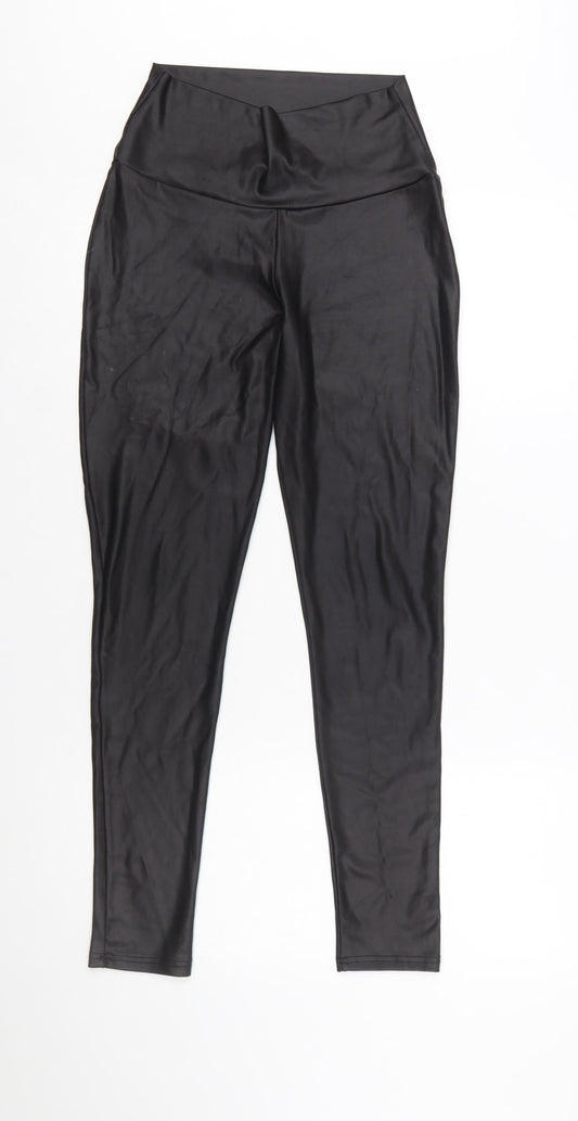 Mint Velvet Women Black Medium High Rise Polyester Leggings