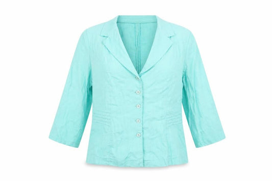 Country Casuals Women’s Green Linen Single-Breasted Blazer Size 16